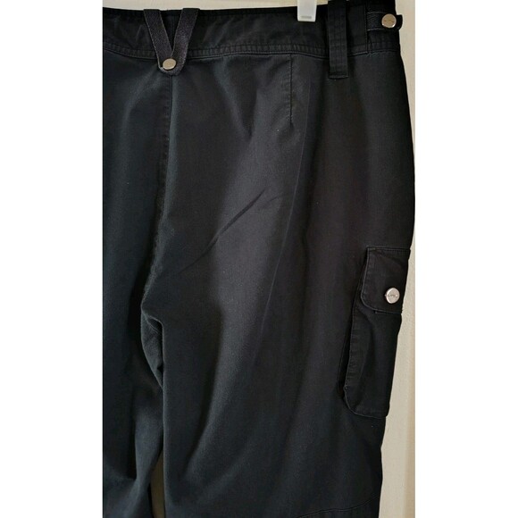 L-RL Lauren Active Cargo Pants Women's Size 16 Black Snap Closure & Pockets - Picture 9 of 16